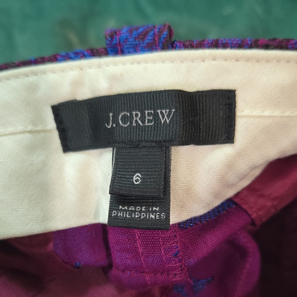 J. Crew Purple and Blue Floral Cropped Pants - Picture 2 of 7